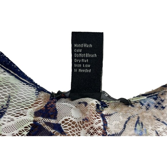 RAIN Lace Top Women's 1X Floral Kimono Sleeve Blouse Round Neck Ruffles Boho - Picture 7 of 8